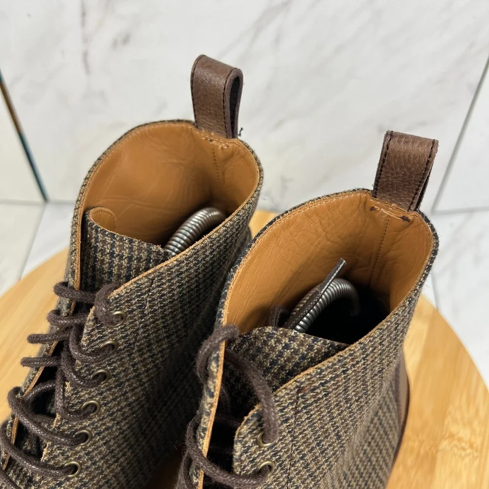 Taft The Jack Mens Size 7 [EU 40] Houndstooth Tweed Wool Cap Toe Boots Shoes